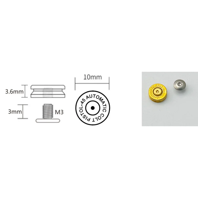2/6/10pcs Brass Primer Screw Steel Flame Flashlight Clip EDC Knife Bullet Shell Clip Screw