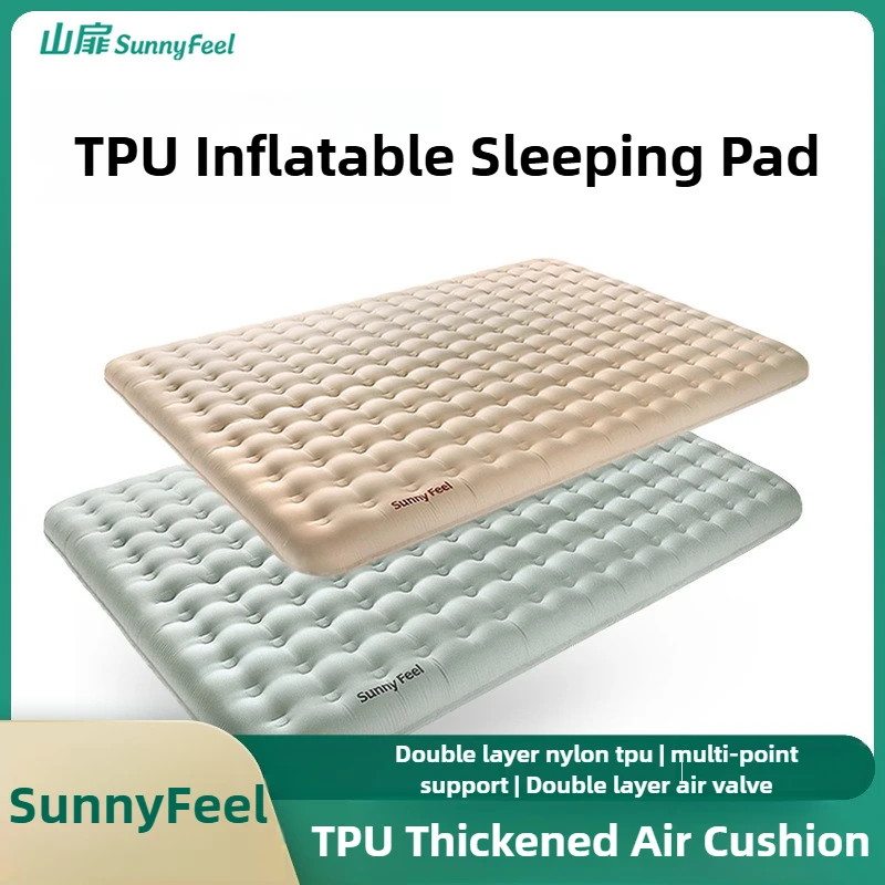 

SunnyFeel Outdoor Camping Air Cushion TPU Thickened Inflatable Mattress Camping Sleeping Mattress Camp Waterproof Inflatable Bed