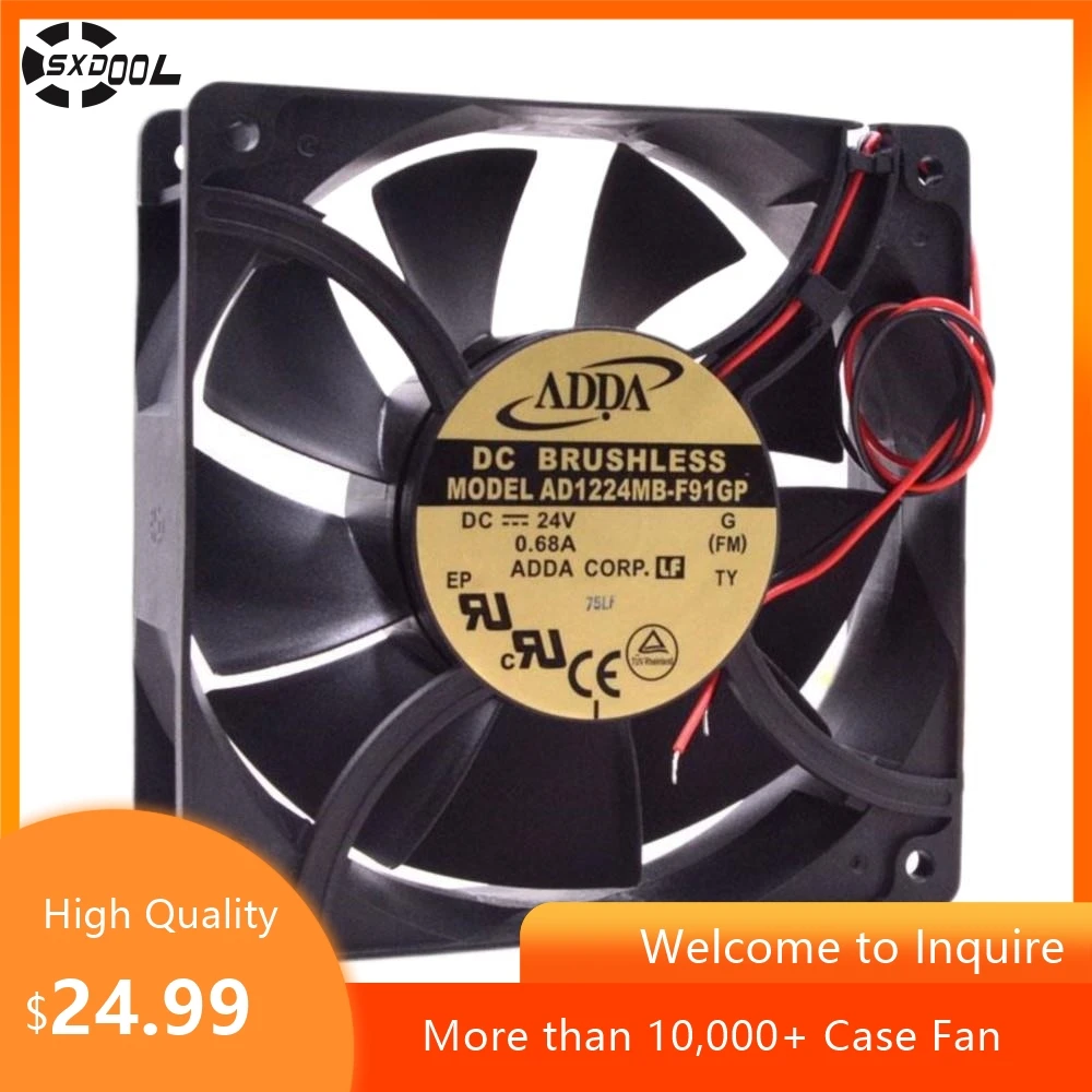 for Adda AD1224MB-F91GP 12038 120mm 12cm 24V 0.68A Converter Cooling Fan, High Airflow for Server Inverter Case Cabinets Fan