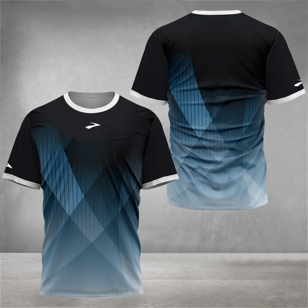 

Men's Summer New Round Neck T-shirt Outdoor Holiday Lightweight Beach Short Sleeve T-shirt Tennis Badminton Volleyball Casual T-