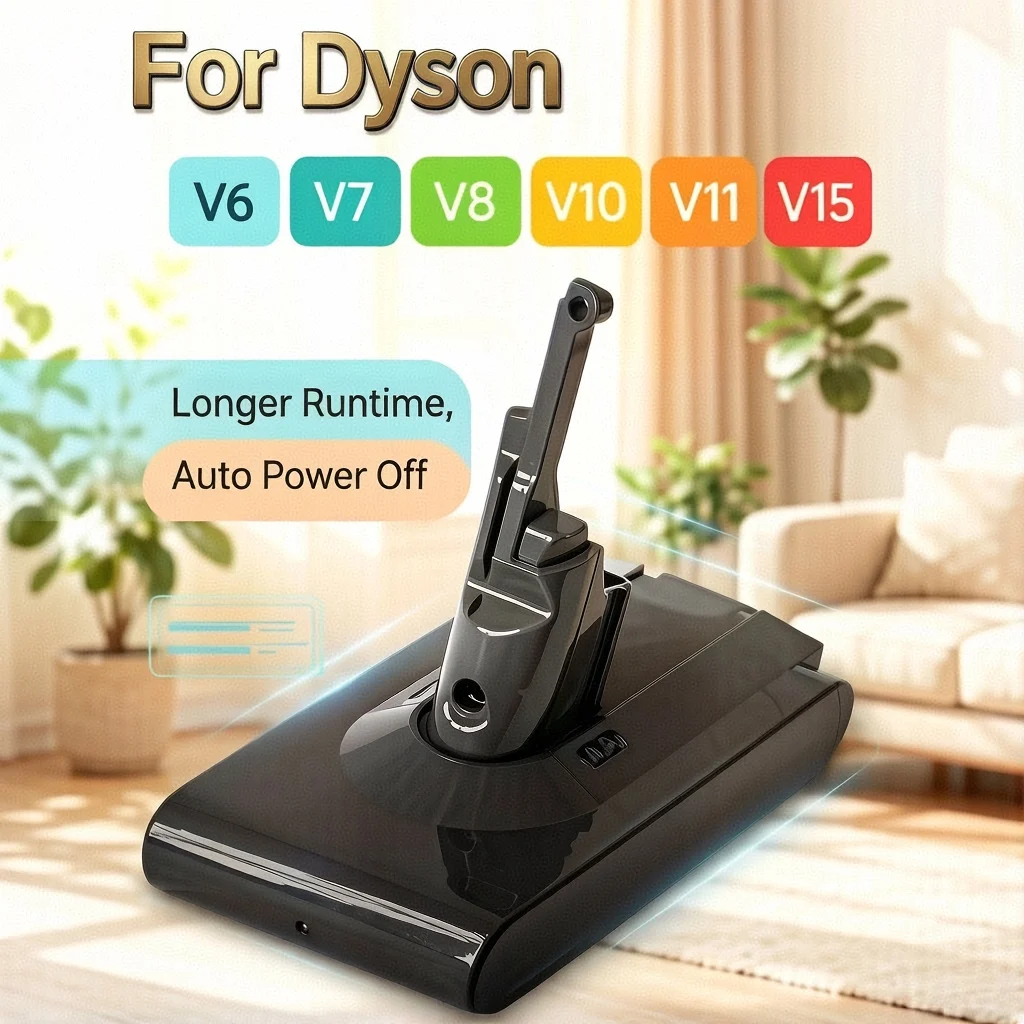 100% NEW for Dyson V8 21.6V 12800mAh Replacement Battery for Dyson V8 Absolute Cord-Free Vacuum Handheld Vacuum Cleaner Battery