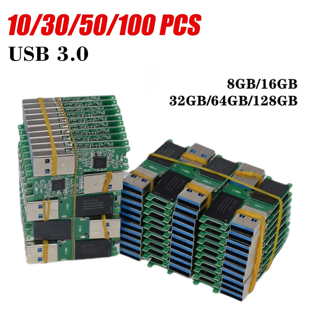 High Speed UDP USB 3.0 Memory Flash 8G 16GB 32GB 64GB 128GB Long U Disk Semi-finished Universal Chip Pendrive Factory Wholesale