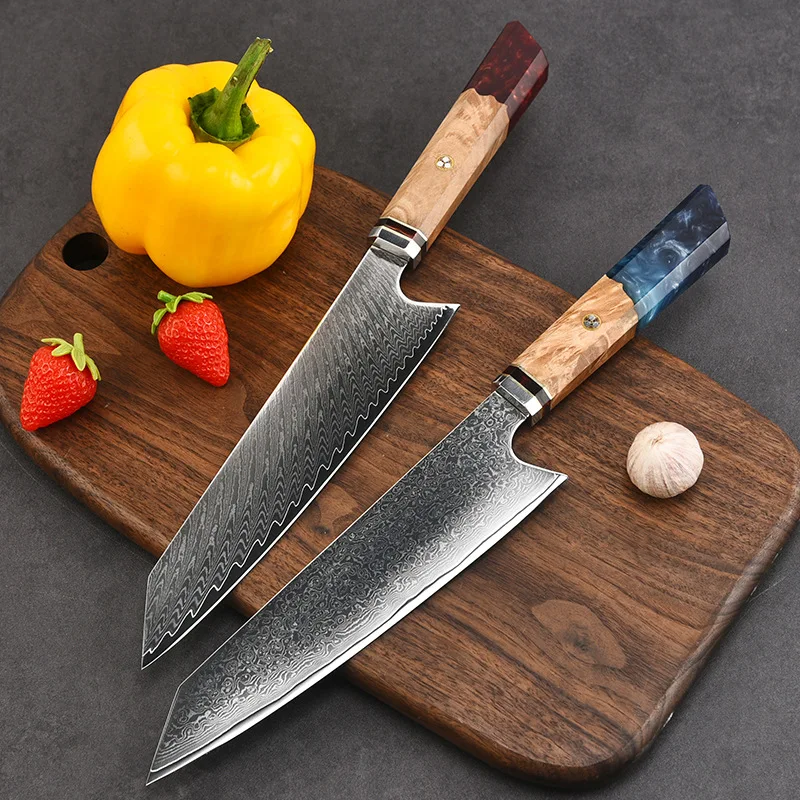 

8 Inch Chef Knife 67 Layers VG10 Damascus Steel Kiritsuke Nakiri Knives Kitchen Resin Handle Japanese Knife