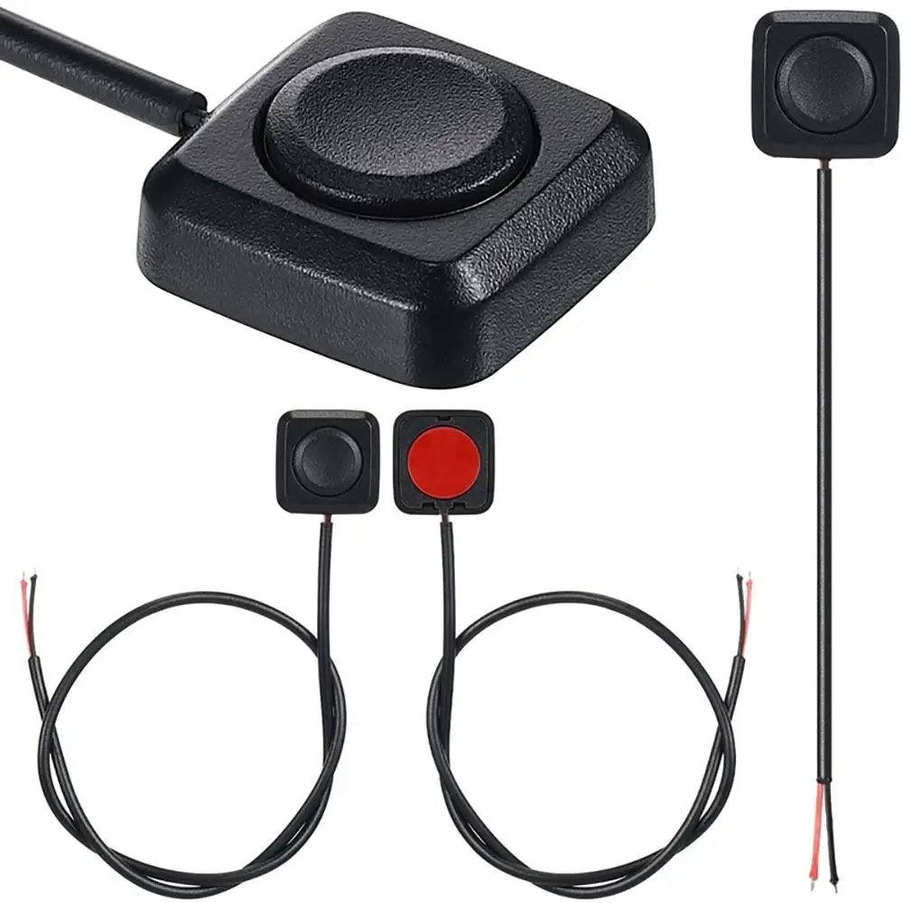 Mini Momentary Push Button On Off Switch Black Plastic 12V 24V Car Push Buttons Adhesive Button Switch Accessories