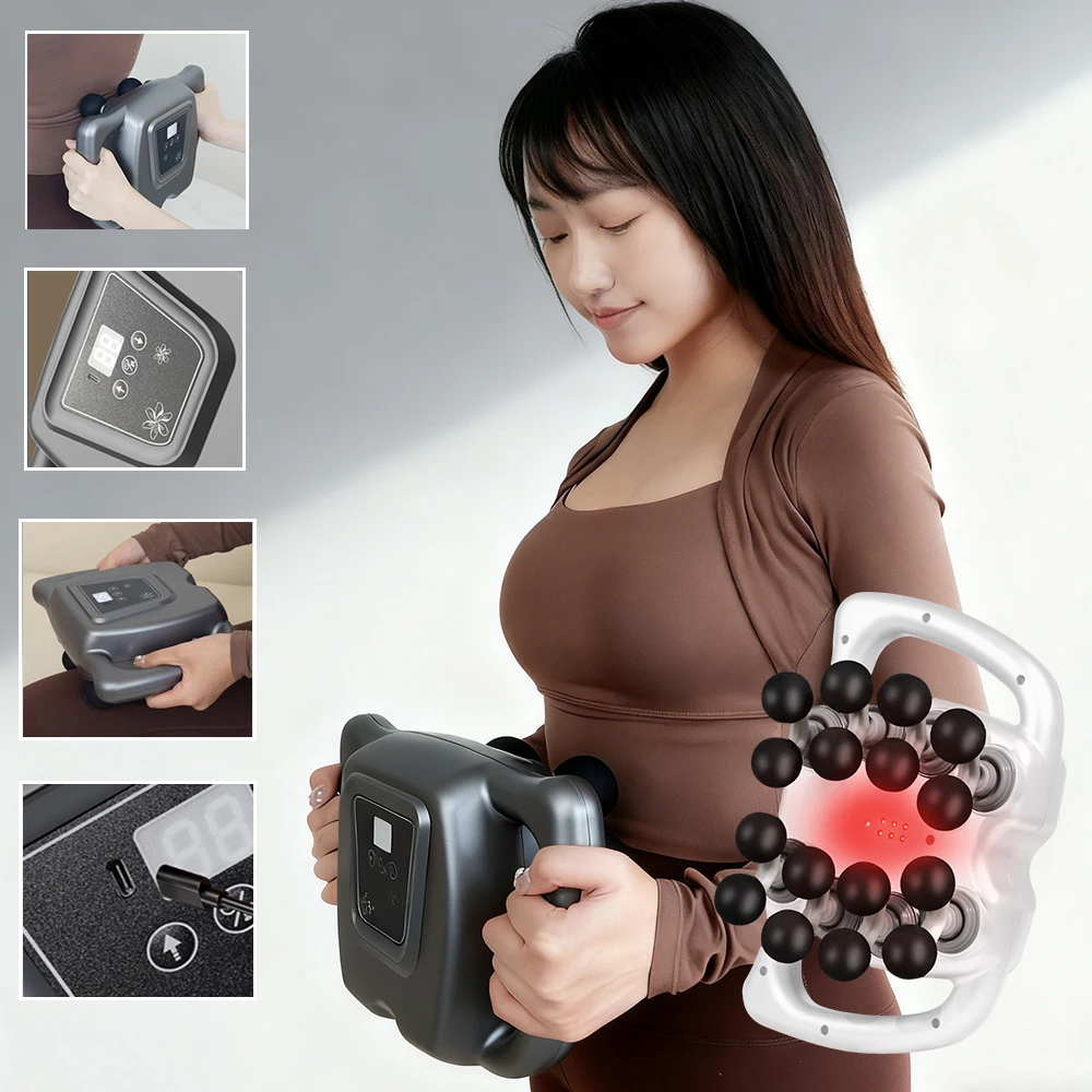 

Fascia Gun Professional High-Frequency Fascia Gun 16-Head Muscle Massager for Neck Shoulder Waist Deep Tissue Massage Gun