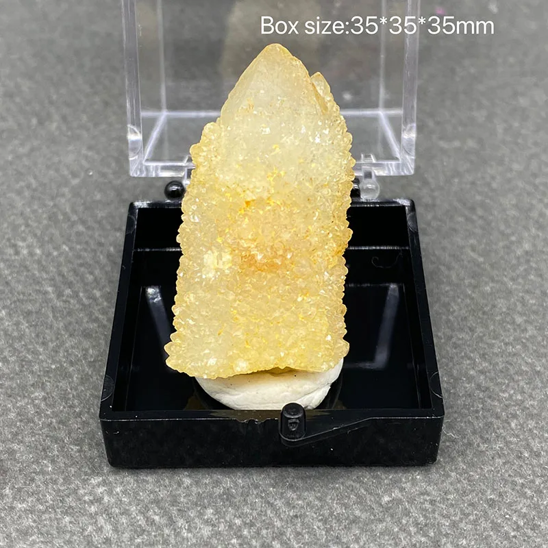 

100% Natural citrine Mineral Specimens Stones and Crystals Healing Crystal from China Box size:35*35*35mm