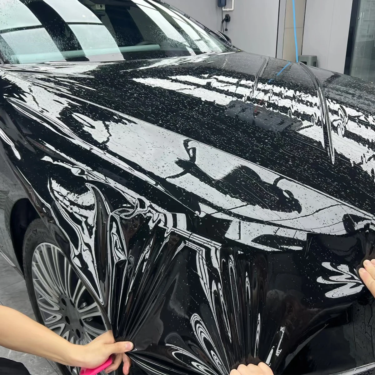 7.5MIL PPF TPU Glossy Black Scratch Repair Car Paint Protection Film wrapping Film Vinyl Roll With Air release Changing Sticker view 5
