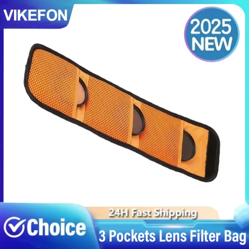 Мешок для фильтра объектива с 3 карманами, 1 шт., чехол для фильтра объектива камеры для 82 мм ND UV CPL, держатель фильтра для объектива камеры, чехол-кошелек