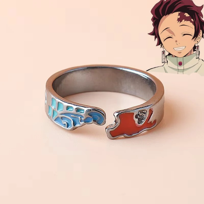 Animation Derivatives Kamado TanjirouTomioka Giyuu Water Breathing Metal Ring Exclusive Design Kawaii Brithday Gift for Friend