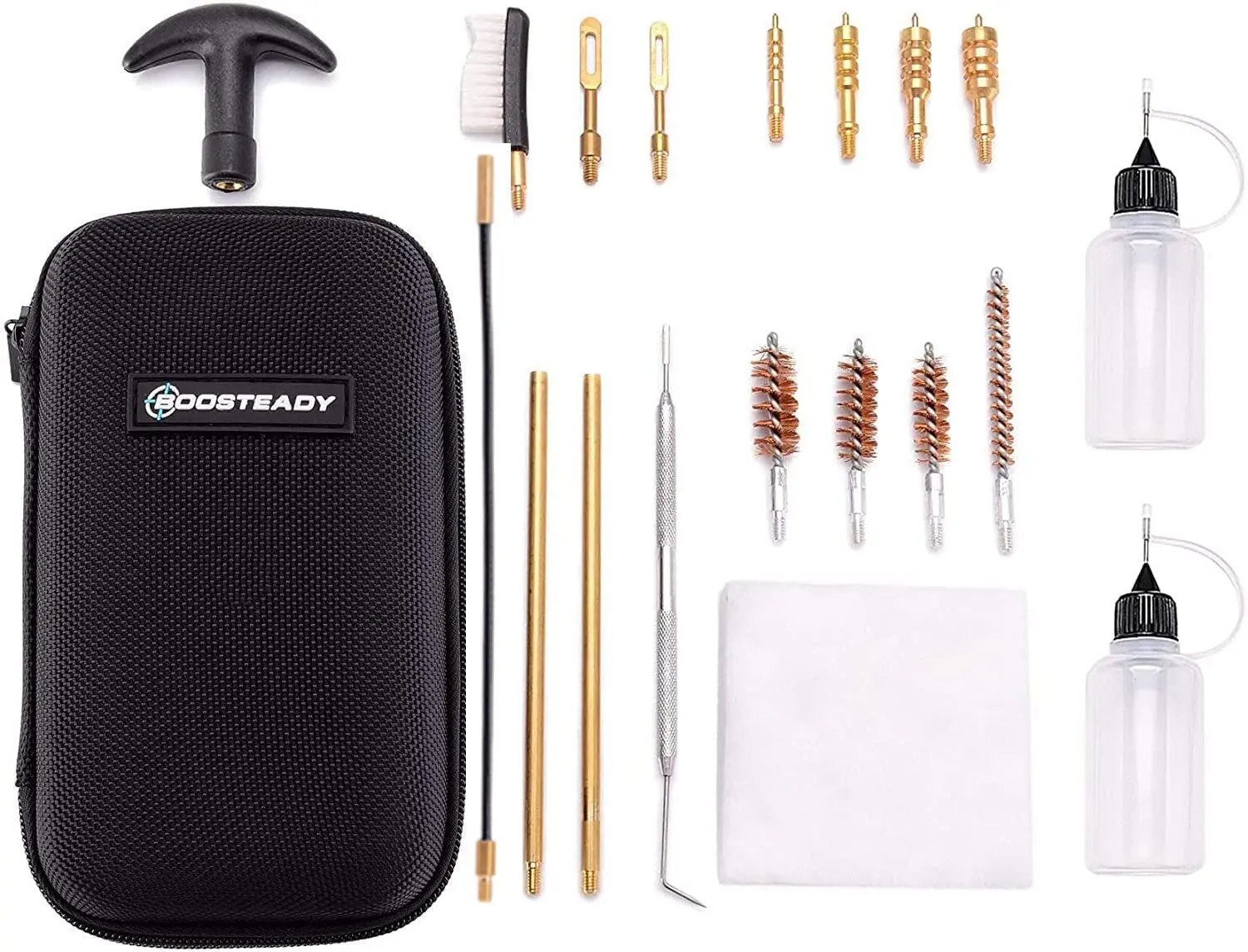 Universal Handgun Cleaning Kit .22 .357 .38 9mm .45 Caliber Pistol Cleaning Kit Bronze Bore Brush and Brass Jag Adapter Tool