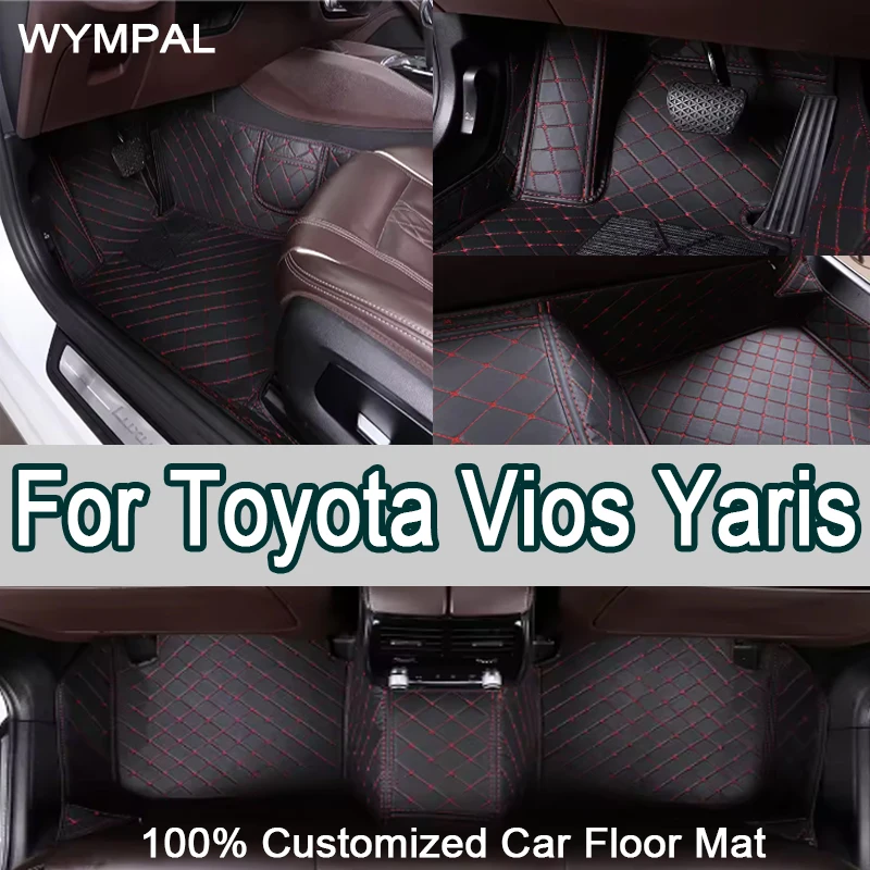 

Роскошные автомобильные коврики для Toyota Vios Yaris седан ATIV Limo XP150 2013 ~ 2022 Ковры Кожаный коврик Водонепроницаемый комплект напольных ковриков Автомобильные коврики