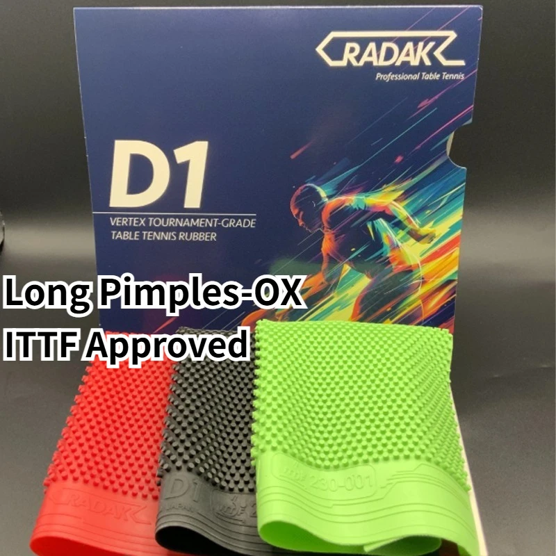 

RADAK D1 OX Table Tennis Rubber Long Pimples Soft Medium Particle Hit-resistant Ping Pong Rubber Anti-spin With ITTF Approved