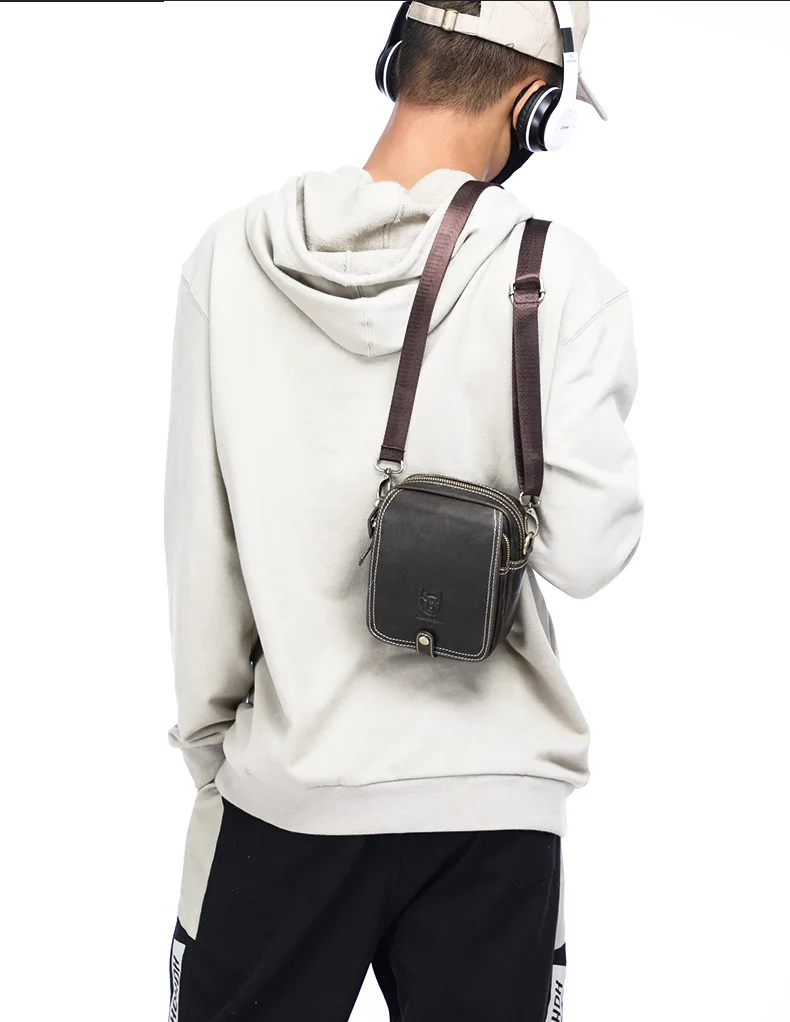 

2026 НОВЫЕ повседневные мужские сумки через плечо премиум-класса YKK с гладким карманом на молнии, кожаная сумка через плечо для мужчин, мужская сумка на ремень сумка