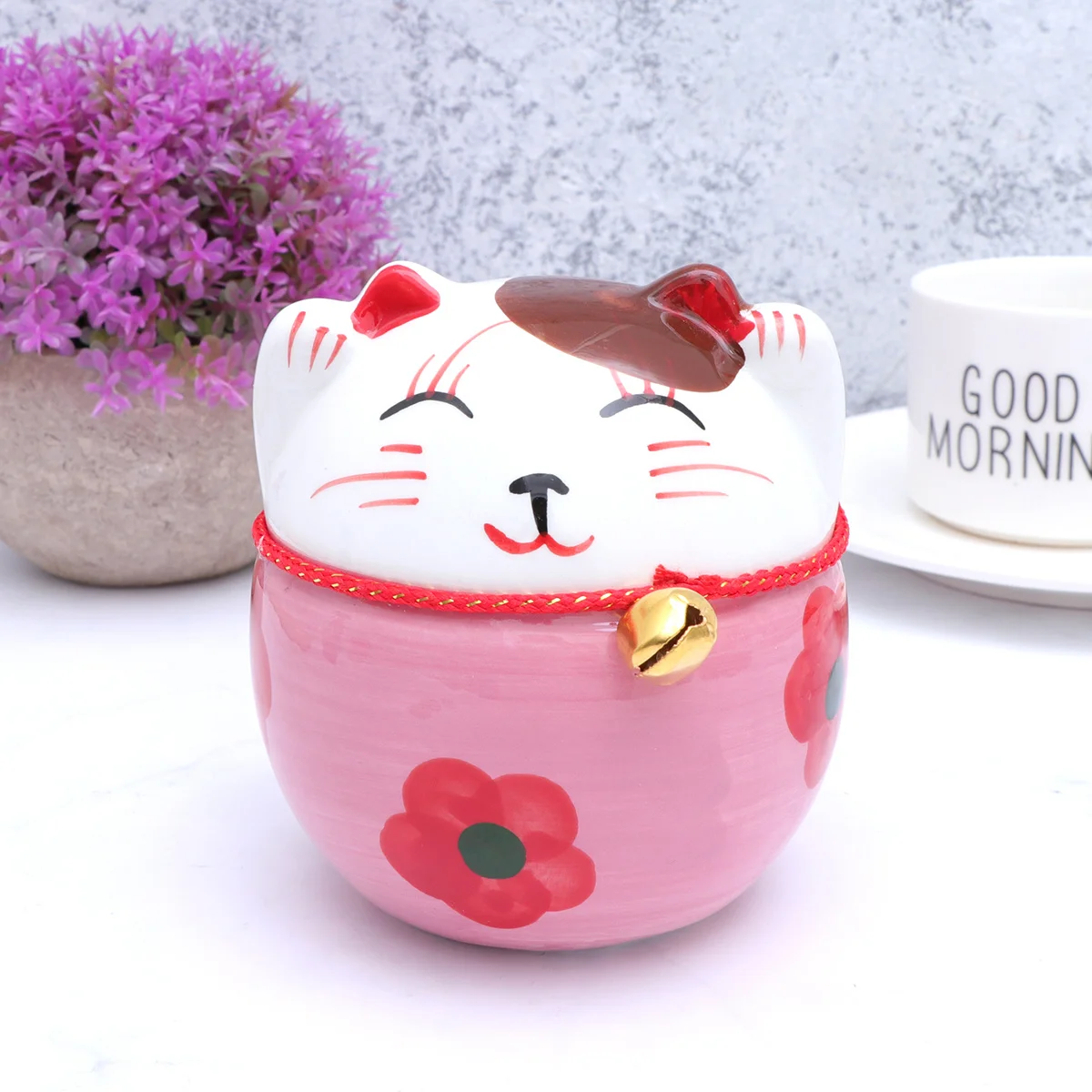 

Maneki Neko Ceramic Candy Storage Box Collect Coins Bring Wealth Luck Ideal Wedding Gift Business Opening Present Home Office