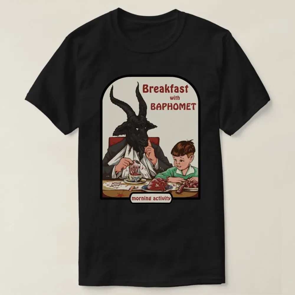 BEST TO BUY Breakfast with Baphomet First Version Premium Satanism  T-ShirtAnime Pattern Clothing Y2K Summer