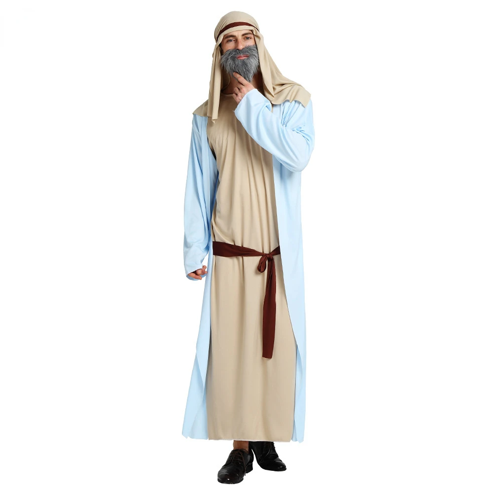 Costume d'Halloween Arabe Bleu et Blanc pour Homme et Femme, Robe de Chef Arabe, Cosplay, Barrage de Carnaval, DMurcia Up