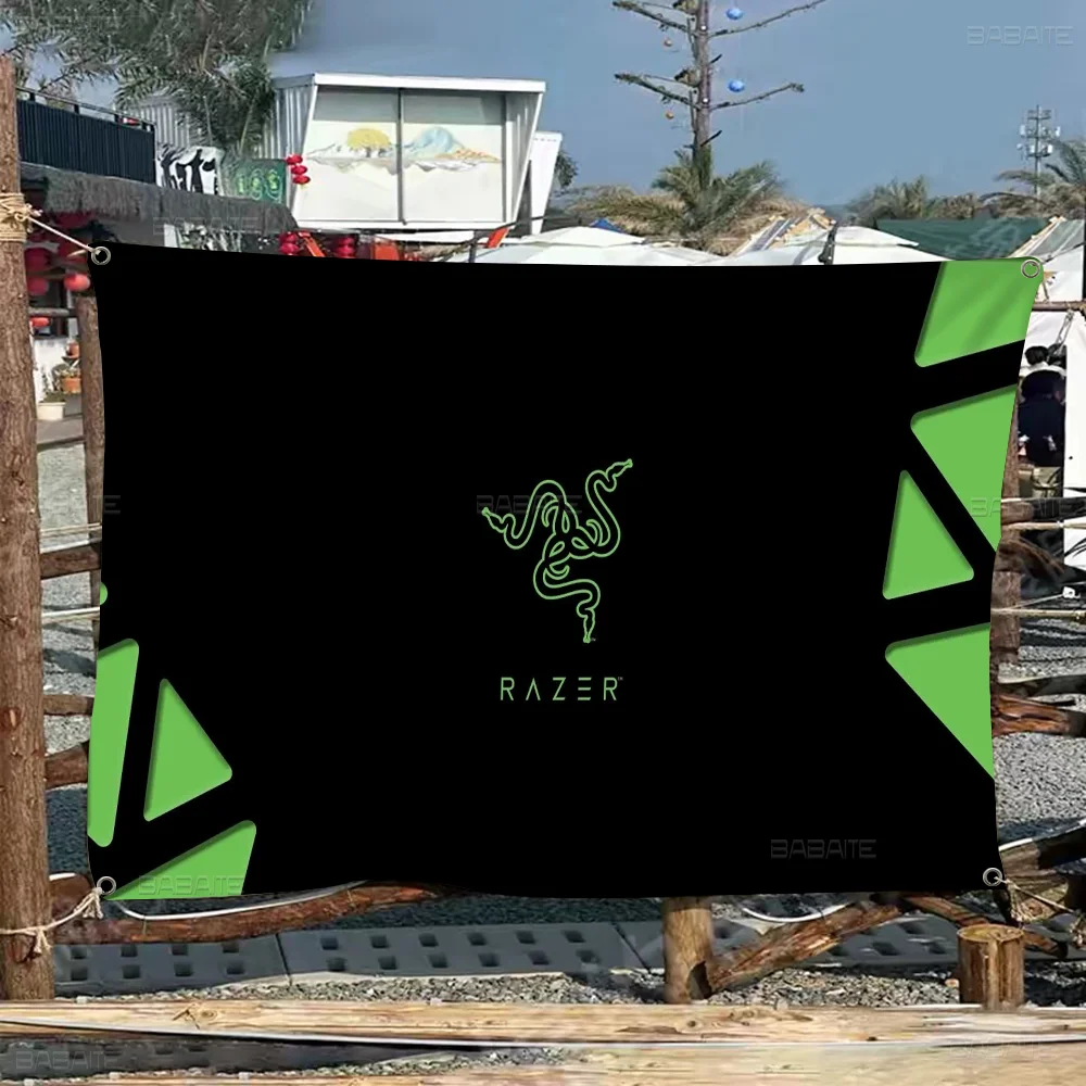 

Razer Logo Game Snake Cartoon Flag Banner INS Style Outdoor Party Decoration Atmosphere Flag