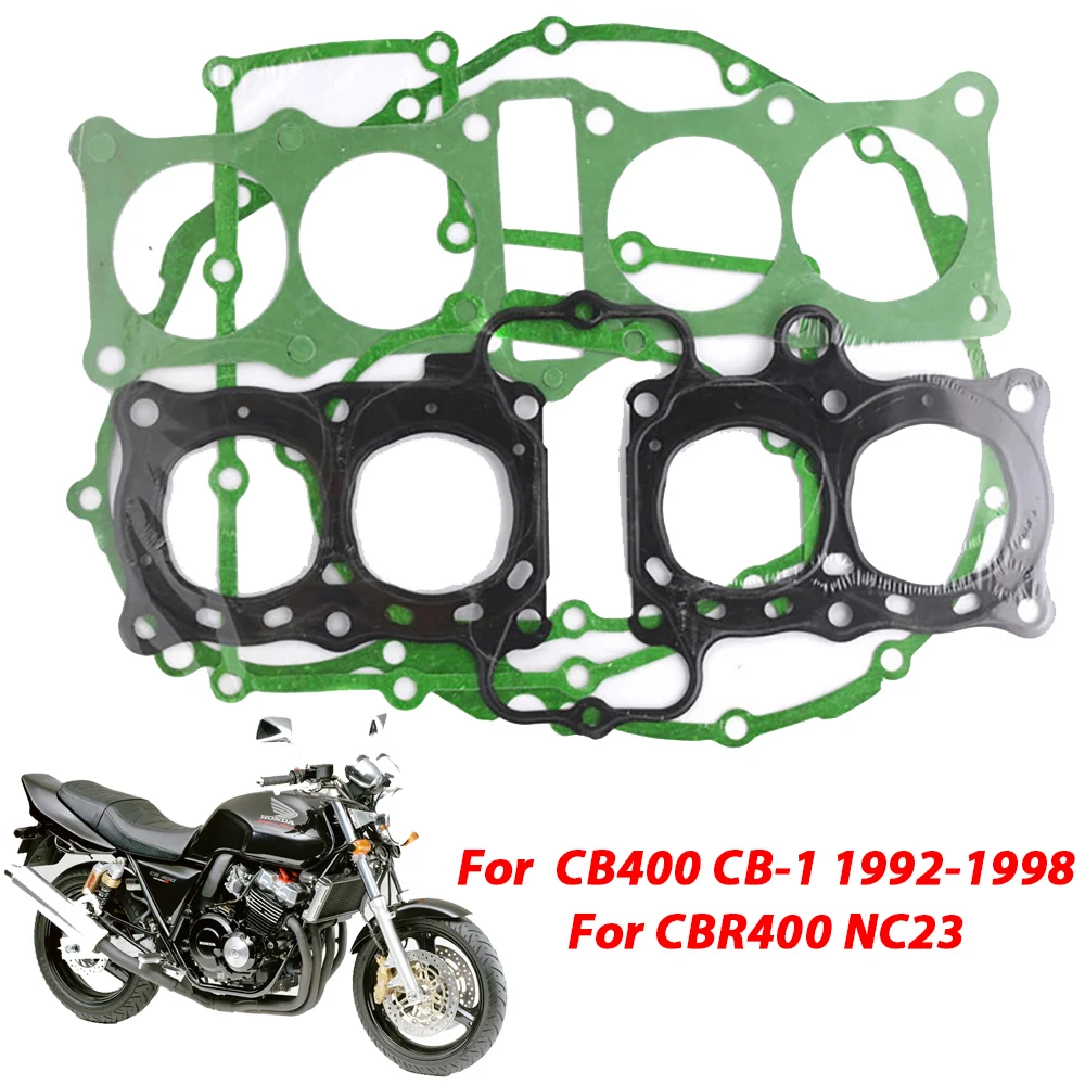 Для Honda CB400 CB-1 CBR400 NC23 CB1 мотоциклетная Головка блока цилиндров, Комплект прокладок, прокладка цилиндра, полный комплект капитального ремонта