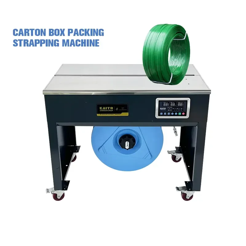 

Semi-Automatic Strapping Machine for Plastic Mixed Daily Food Packaging Machinery Carton Box Case Bundling Wrapping Packing