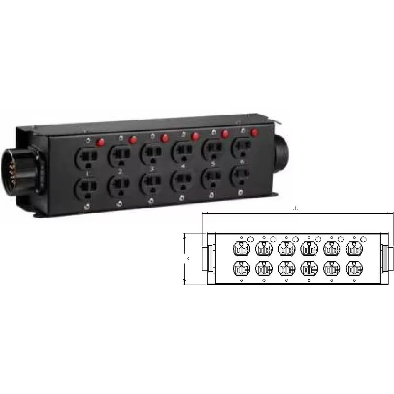 Light Power Box Socapex 19pin To 12x Edison Power Distributor