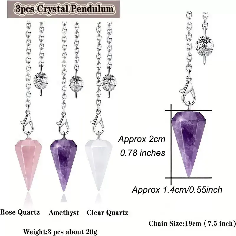 Natural Stone Pendulum Pendant for Dowsing & Healing