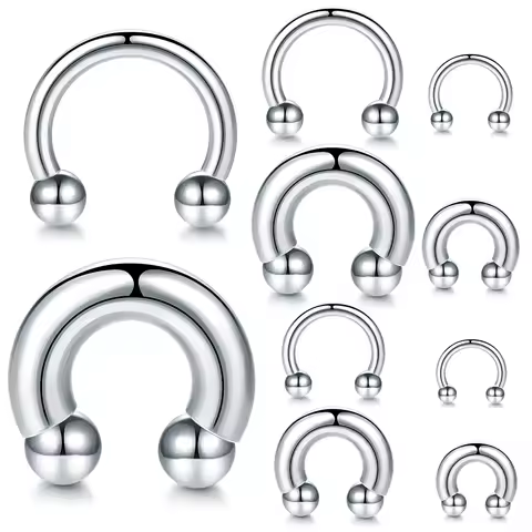 1PC Steel 00G-8G CBR Horseshoe Nose Ring Internal Thread Large Gauge Piercings Nose Ear Expander Septum Earring Piercing Jewelry