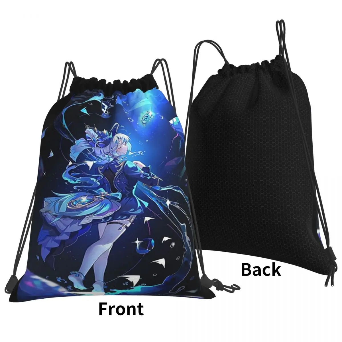 

Furina Genshin Impact Backpacks Fashion Drawstring Bundle Pocket Shoes Bag Book Bags for Man Woman Students