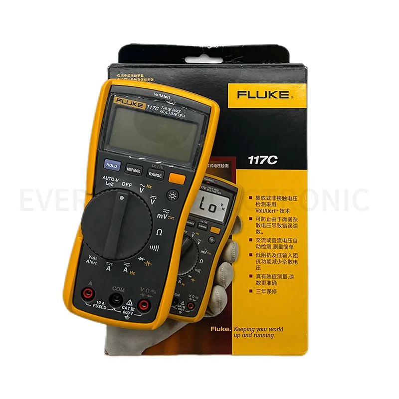 فلوك 117C صحيح RMS مقياس رقمي متعدد الجهد التلقائي التيار المتناوب/تيار مستمر السعة الحالية المقاومة أداة قياس التردد