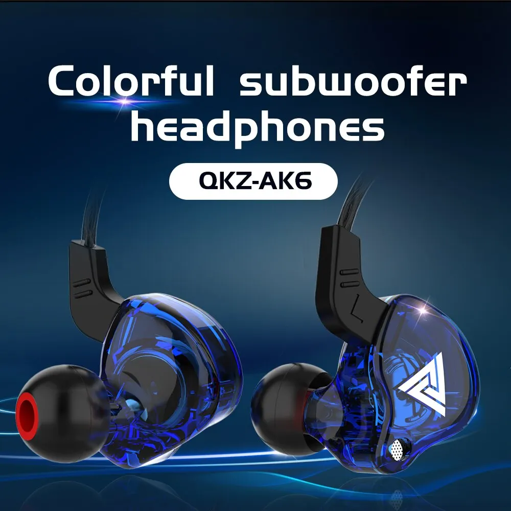 Originele Qkz Ak6 In Oor Oortelefoon 6 Dynamische Driver Unit Hoofdtelefoon Met Microfoon Stereo Sport Hifi Subwoofer Headset Monitor Oordopjes