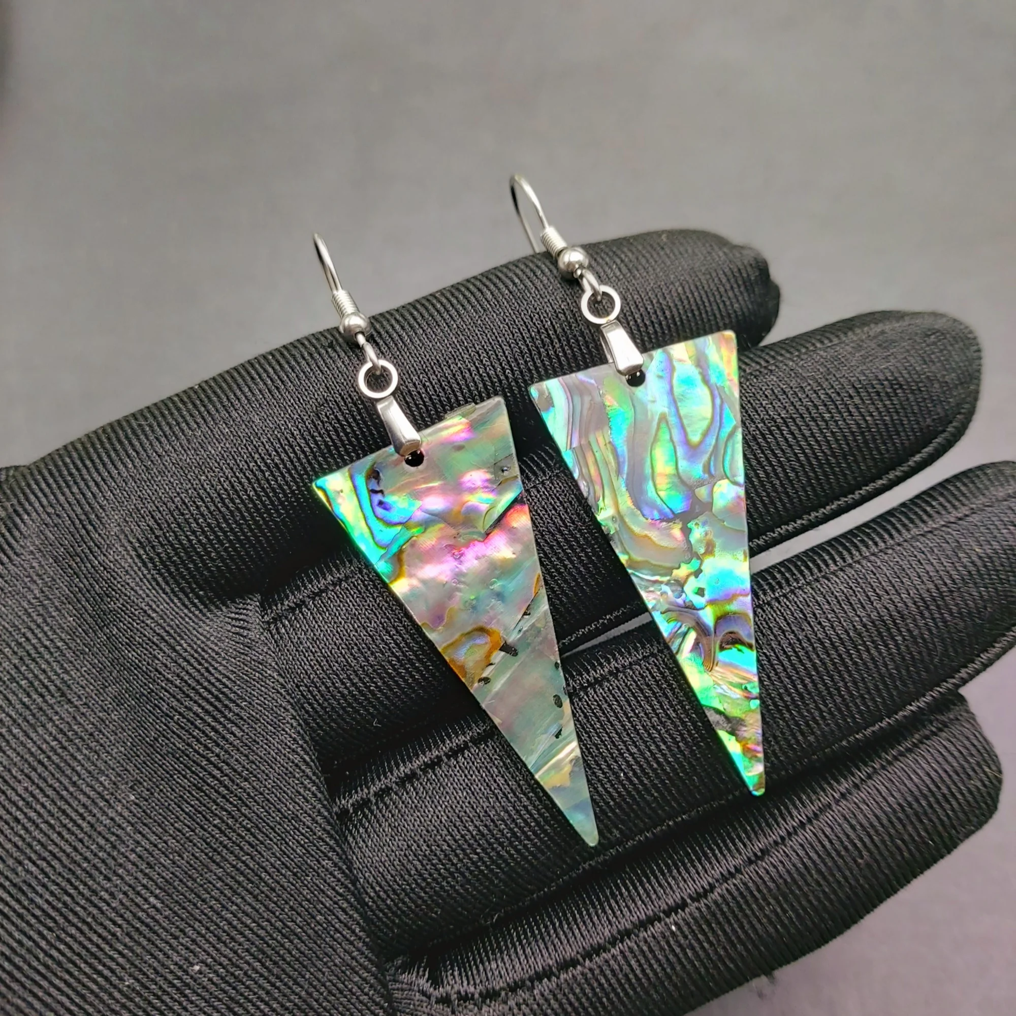 Hawaiian Style  Elegant Single Side Abalone Shell Dangle Earrings with Acrylic Base