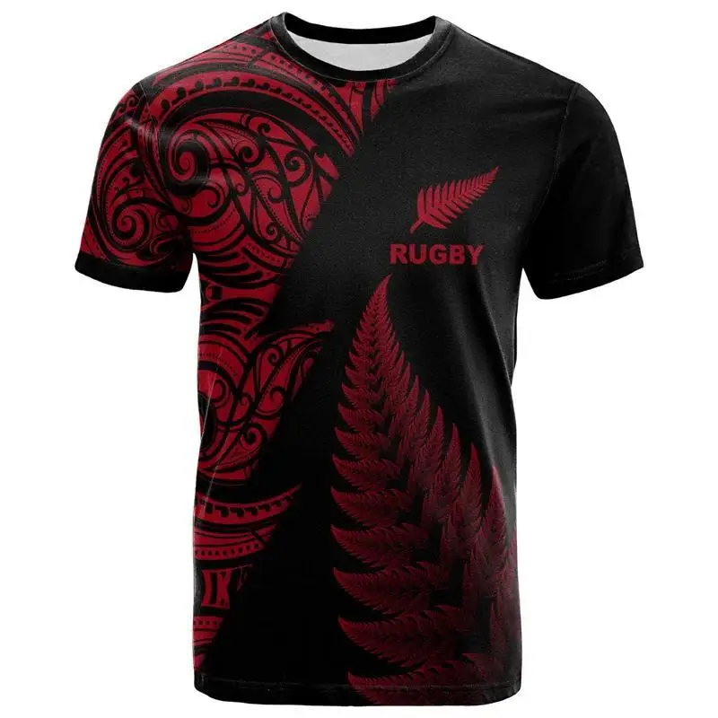 2024 New Zealand Maori Rugby Sports Jersey T-Shirt for Women Summer Breathable Tops 3D Print Short Sleeve Oversized Men Clothing