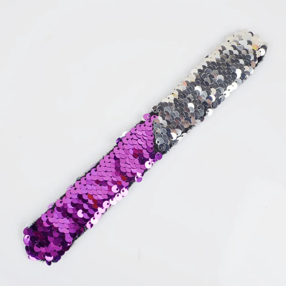 

10 Pcs Pat Bracelet Shining Slap Paillette Dazzling Chic Gift Birthday Holiday Valentine Children Girls