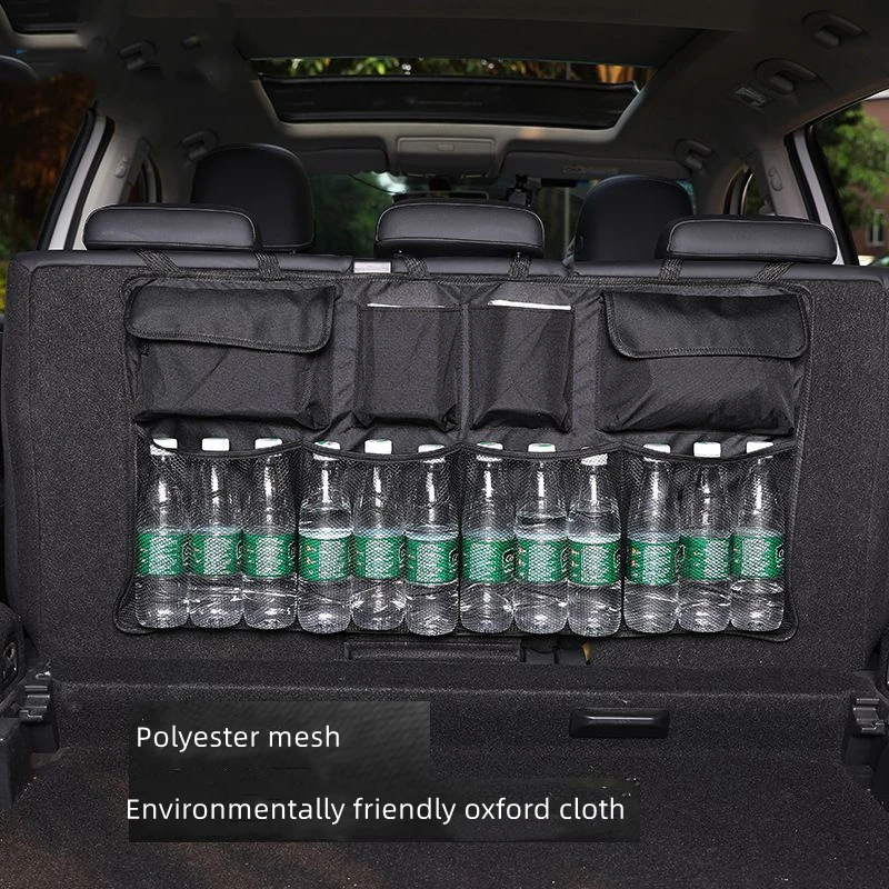 Car Trunk Organizer Adjustable Backseat Storage Bag Net High Capacity Multi-use Oxford Automobile Seat Back Organizers Universal