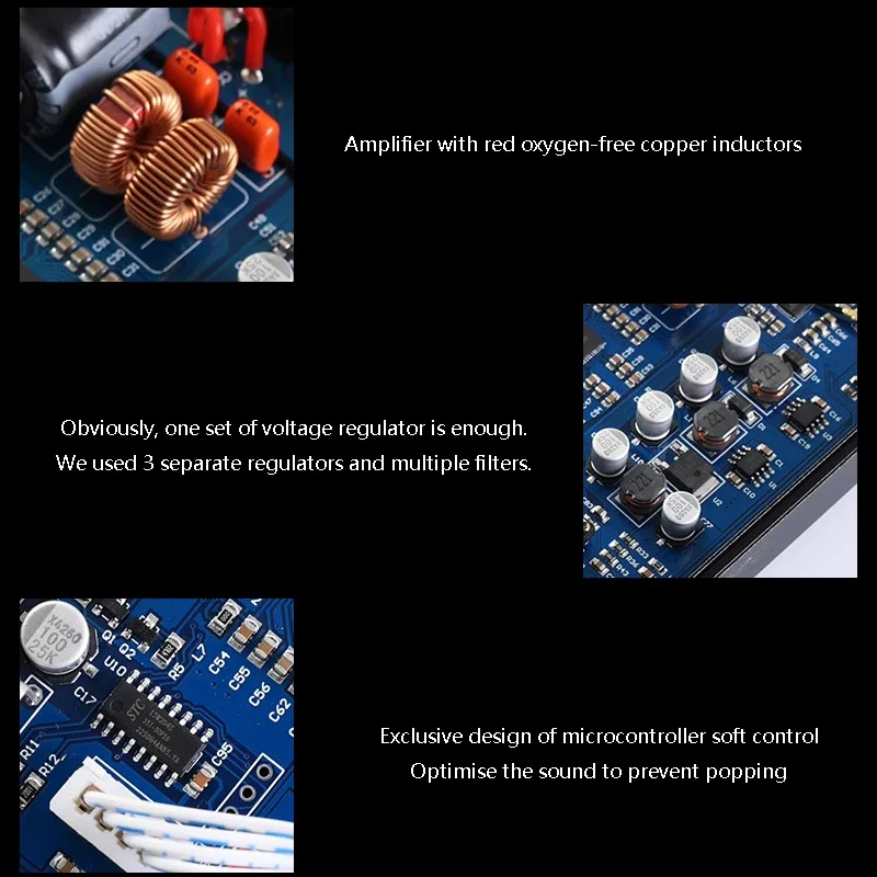 เครื่องขยายเสียงสัญญาณเสียง HIFI Class D 160W * 2กำลังขับบลูทูธ5.0 2.1แชนแนลที่ใช้ในบ้านอ่านยูเอสบี MA12070คู่