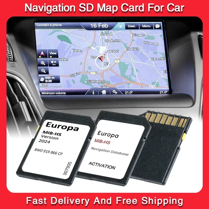 

Sat Nav Update Latest 2024 Europe UK Maps 8W0919866CP SD GPS Card for Audi A S RS Q SQ RSQ 2015-2020 Car MIB-HS Navigation