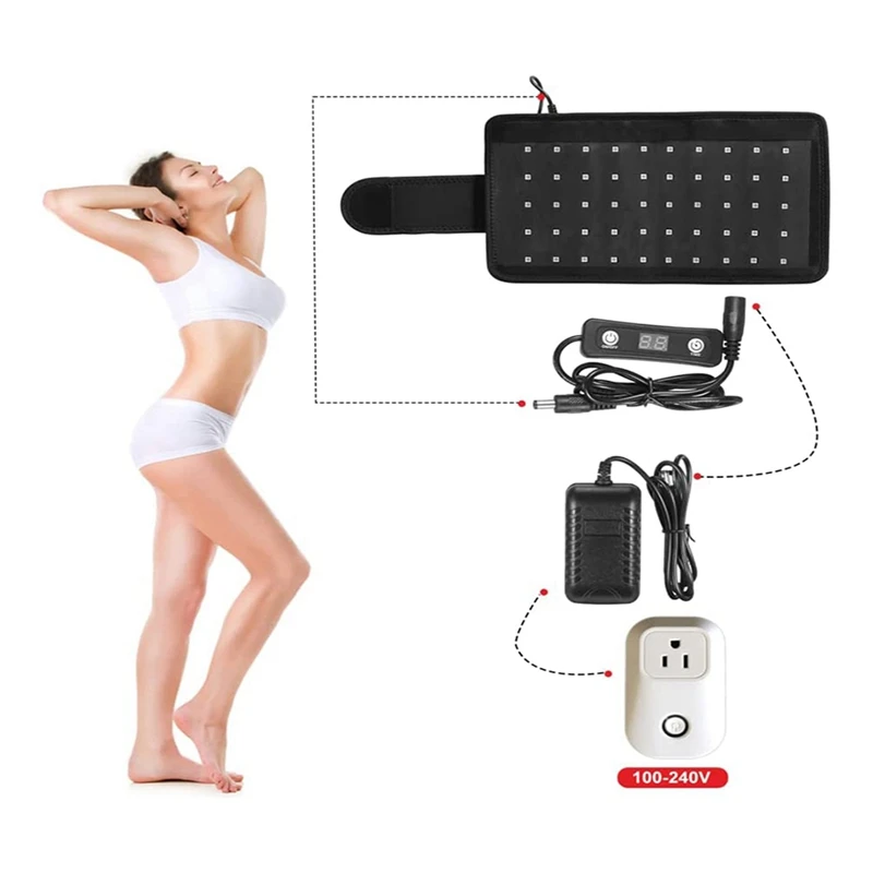 LED Arms Slimmer Pads 660Nm850nm Near Infrared Red Light Therapy Device Red Light Wraps For Pain Relief US Plug (B)