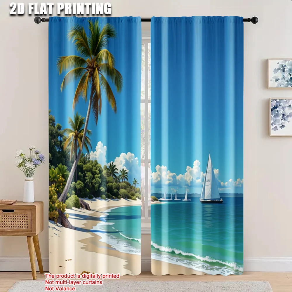 

2pcs, 2D flat printing Curtains ship Protecting Privacy Wall Decor Perfect for Holiday Parties