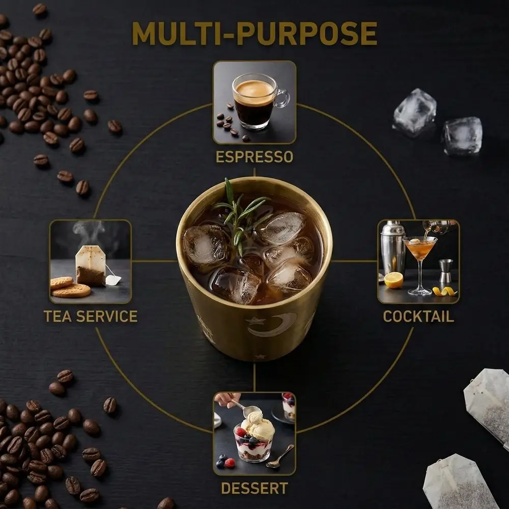 

Vintage Middle Eastern Style Arabic Coffee Cup Stainless Steel Thickened Beverage Cup Anti-scalding Coffee Mug Bar Party