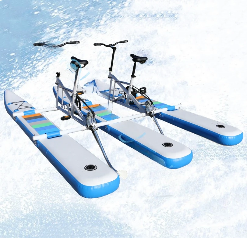 

HOT SALES inflatable water bike water bike buoy multi-color optional Water Games aquatic bikes Outdoor Equipment for two people