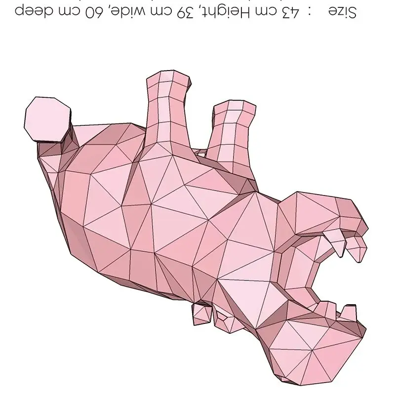 

60cm Hippo Paper Model Home Decor Room Ornament Floor Decoration Papercraft 3D DIY Puzzles Hand Made Creative Toys Sculpture