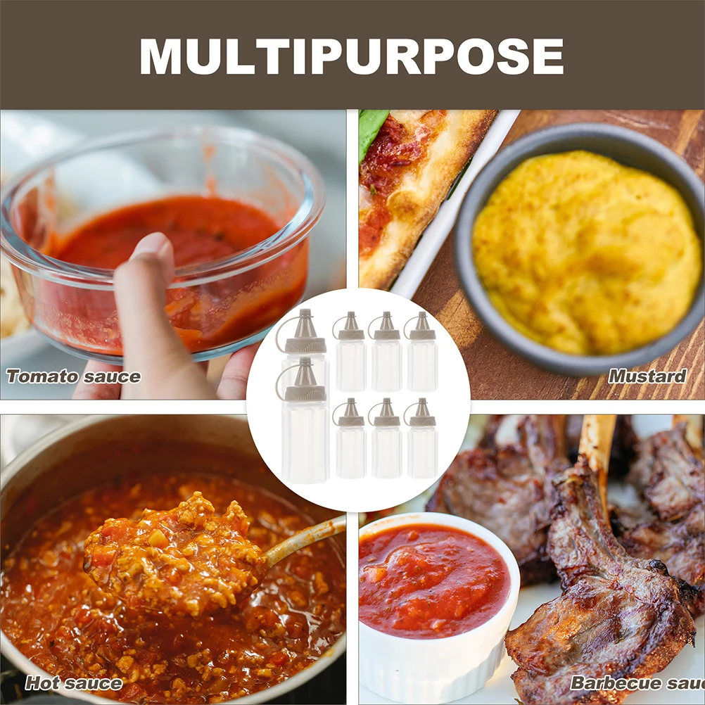 

4Pcs Portable Seasoning Bottles Leak Proof Sauce Containers Multifunctional Oil Distributors for Outdoor Cooking