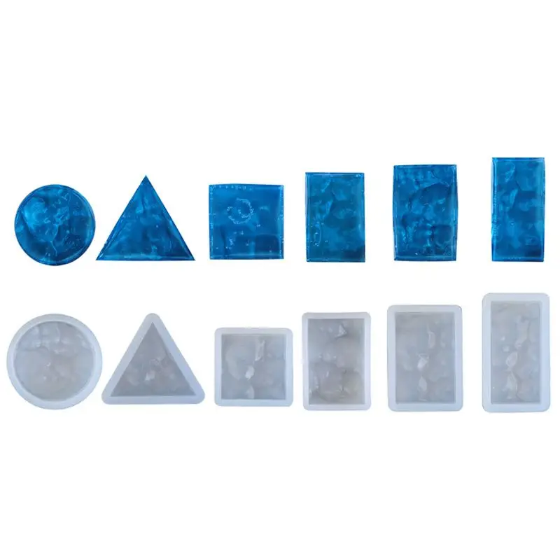 4Pcs Sea Wave Resin Mold Set Water Ripple Epoxy Jewelry Making Kit with Dried Flower Silicone Casting Molds for Pendant Crafting