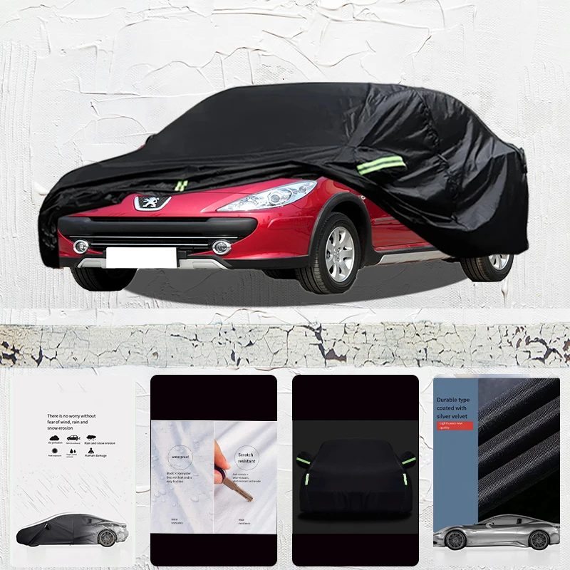 For Peugeot 307 all-weather outdoor fully covered with snow and UV protection waterproof Sun Shade Snow Rain Wind Resistant