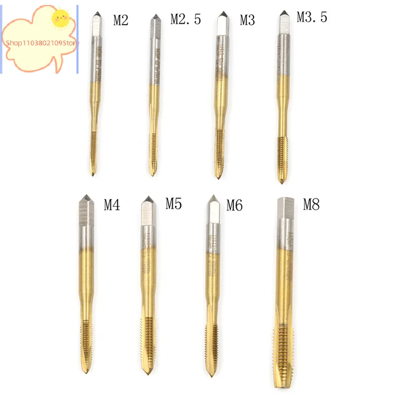 【HT】M2/M2.5/M3/M3.5/M4/M5/M6/M8 HSS Metric Straight Flute Thread Screw Tap Plug Tap