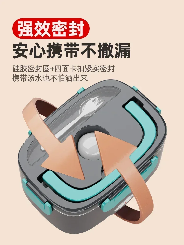 12v24v car heating lunch box large truck small microwave oven rice cooker, cooking pot plug in and keep warm to make hot meals view 5