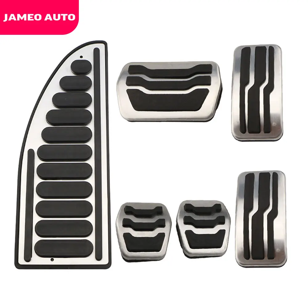 JameoAuto Car Accelerator Pedals Brake Pedal Set Covers Clutch Rest Foot Pedals Cover for Ford Focus 3 MK3 III 2012 - 2018 Parts