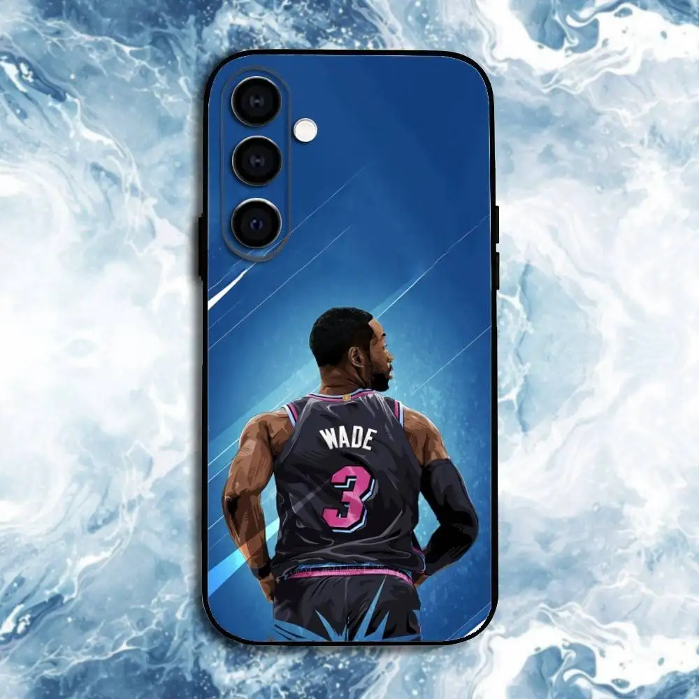 Capa de telefone basquete d-dwyane wade para samsung galaxy a73, a72, a71, a70, a53, a52, a51, outros escudo preto macio