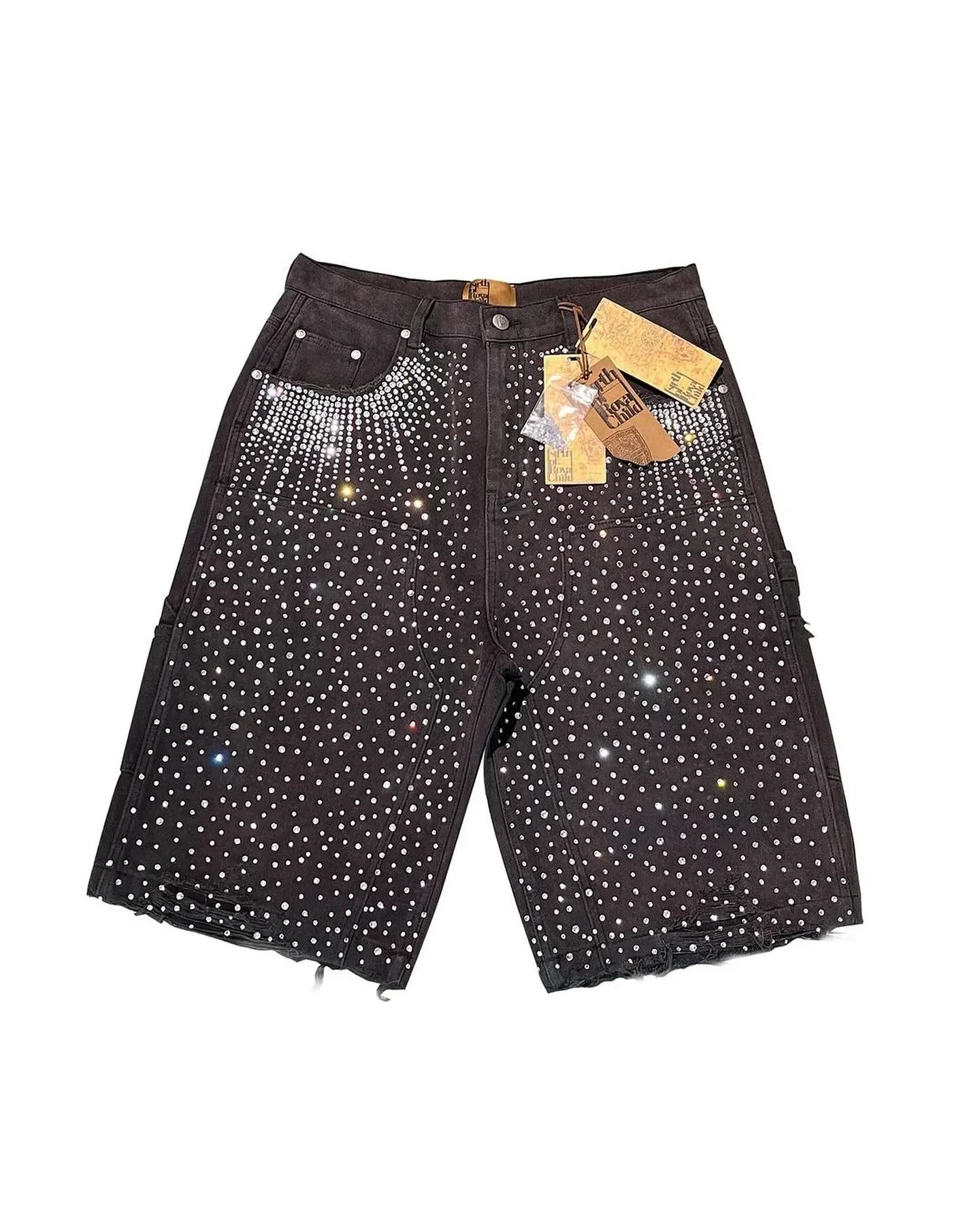 Harajuku Hip Hop Streetwear Y2K Tendenza americana Pantaloncini di jeans con paillettes coppie Jeans Baggy Denim Pantaloncini da palestra Casual nuovi pantaloncini estivi