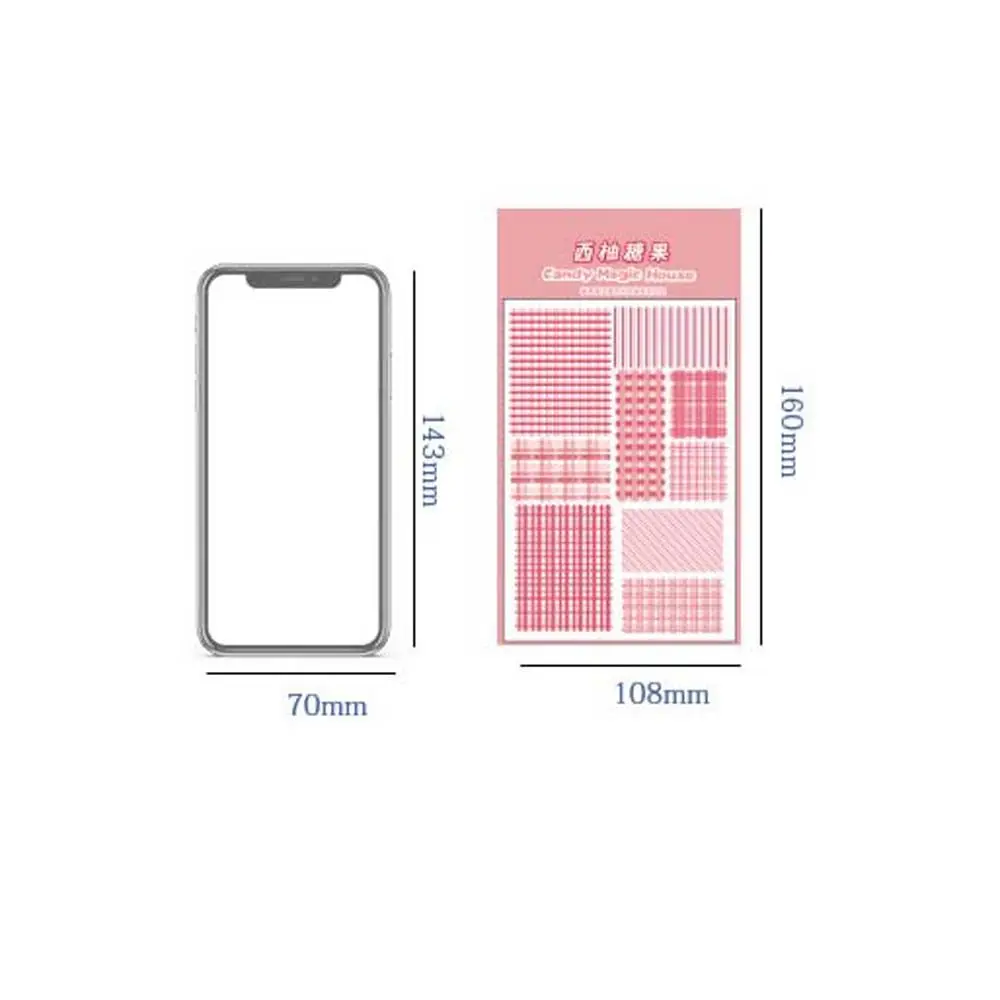 Kawaii Scrapbooking DIY Diary Manual Plaid Stickers Hand Account Sticker Stationery Stickers Album Decor Sticker