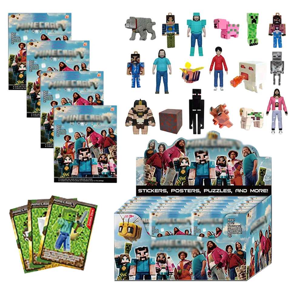 Figura de caja ciega de Minecraft de Anime, Kits de figuras de acción, juguetes de modelos de PVC, tarjetas a juego, venta al por mayor, bolsa sorpresa de regalo